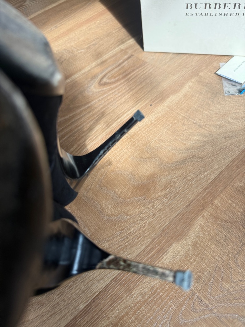 Burberry Black Suede Pointed Stiletto Ankle Booties Size 36 or US 6 - Picture 5 of 8